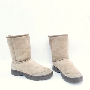 Ugg Boots Womens Tan Suede Leather & Sherpa Lined